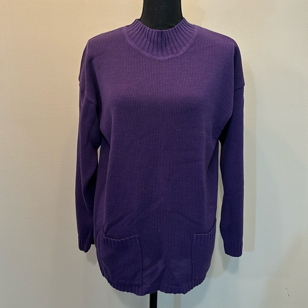 Lindsey Blake Editions‎ Women’s Size XL Purple Turtleneck Sweater with Pockets